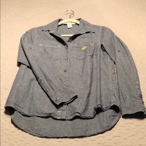 Denim long sleeve Iowa Hawkeyes shirt. Medium